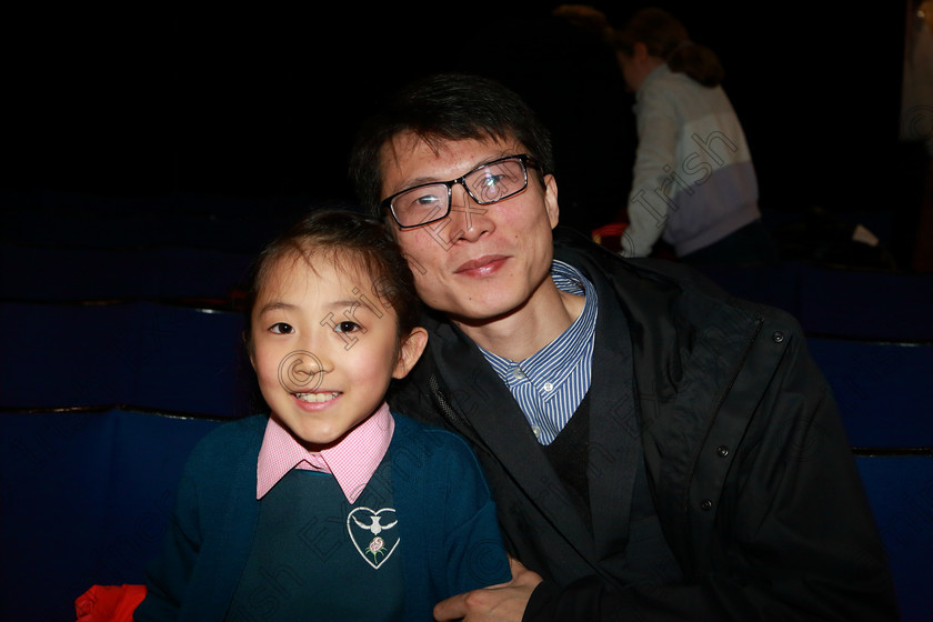 Feis03022020Mon27 
 27 
First Time Performer Wenying Hao from Ballincollig with her dad Guangbo.

Class :241: Violin Solo10Years and Under Mozart – Lied No.4 from ’The Young Violinist’s Repertoire

Feis20: Feis Maitiú festival held in Father Mathew Hall: EEjob: 03/02/2020: Picture: Ger Bonus.