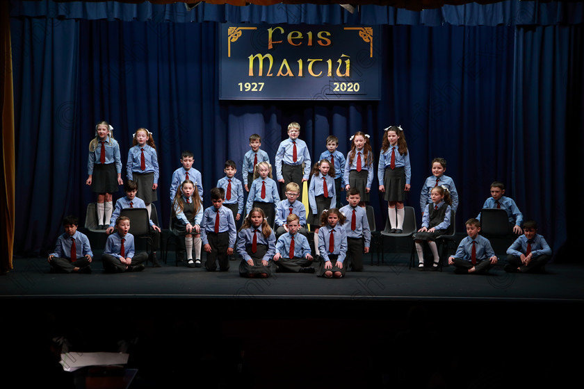 Feis10032020Tues51 
 48~54
Cup Winners and Silver Medallists; Ovens NS performing Transylvania Dreaming.

Class:476: “The Peg O’Mahony Memorial Perpetual Cup” Choral Speaking 4thClass

Feis20: Feis Maitiú festival held in Father Mathew Hall: EEjob: 10/03/2020: Picture: Ger Bonus.