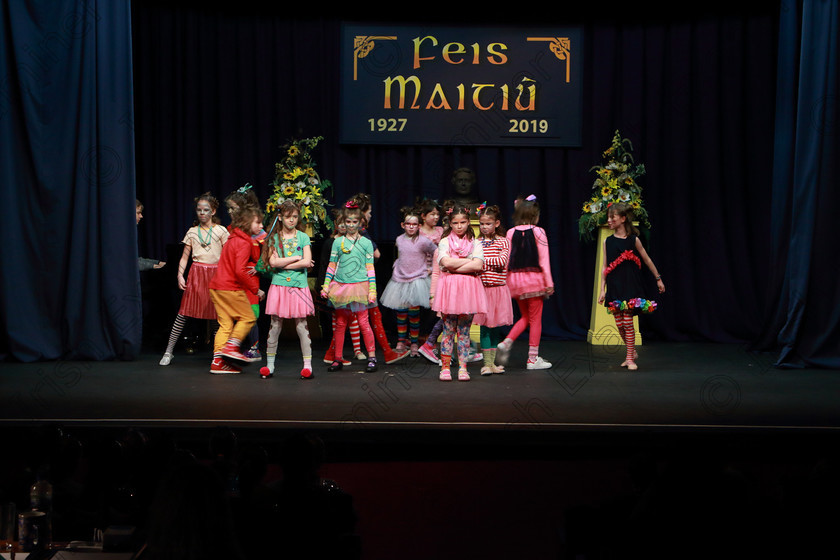 Feis12022019Tue10 
 10~15
Rockboro Primary School performing “Green Eggs and Ham” from Seussical the Musical.

Class: 104: “The Pam Golden Perpetual Cup” Group Action Songs -Primary Schools Programme not to exceed 8 minutes.

Feis Maitiú 93rd Festival held in Fr. Mathew Hall. EEjob 12/02/2019. Picture: Gerard Bonus