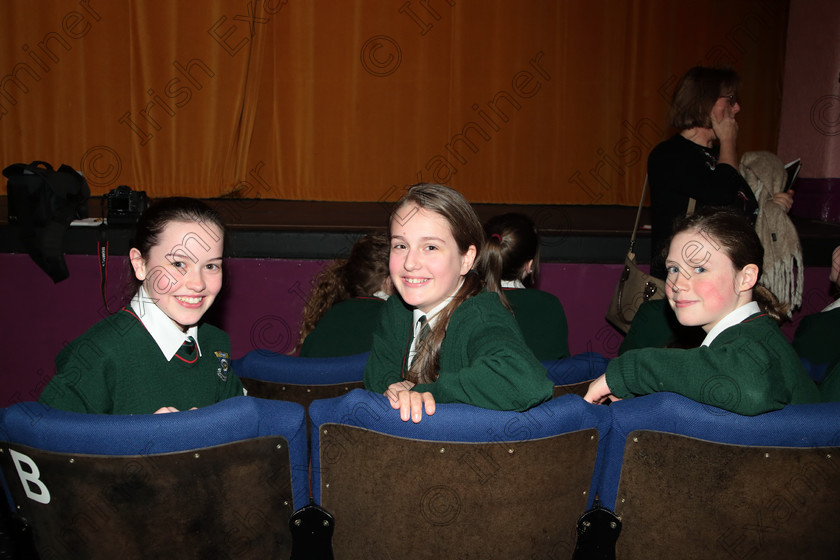 Feis12042018Thu42 
 42
Jenny Ryan, Mira Bonelli and Gráinne O’Connor from Cashel Community School. 
 Singing Class: 83: “The Loreto Perpetual Cup” Secondary School Unison Choirs Feis Maitiú 92nd Festival held in Fr. Mathew Hall. EEjob 12/04/2018 Picture: Gerard Bonus