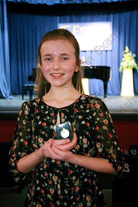 Feis30012018Tue43 
 43
Silver Medallist Eadaoin Cronin from Mallow Violoncello Solo 14 years and under.
 EEjob 30/01/2018 
Feis Maitiú 92nd Festival held in Fr. Matthew Hall 
Picture: Gerard Bonus

Instrumental Music. 
Class: 251: and 149 Violoncello Solo 10 years and 14 and under.