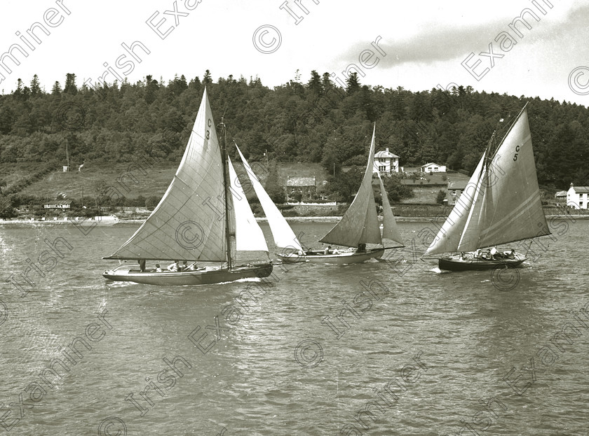 125624 -1265798844 
 sailing BOATS at Crosshaven - view Currabinny - ref. 285H CORK SAILING BLACK AND WHITE OLD CORK BLACK AND WHITE PICS