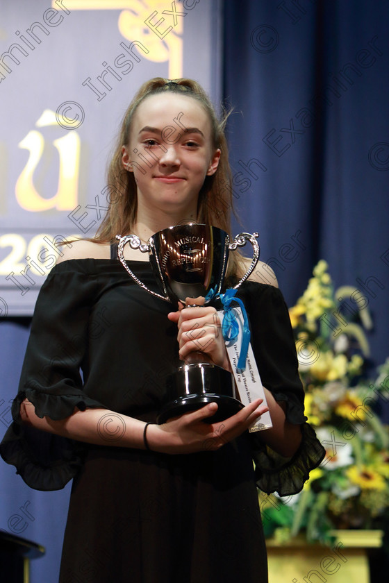 Feis02032019Sat12 
 12
Cup winner Abbie Palliser Kehoe from Carrigaline.

Class: 18: “The Junior Musical Theatre Recital Perpetual Cup” Solo Musical Theatre Repertoire 15 Years and Under A 10 minute recital programme of contrasting style and period.

Feis Maitiú 93rd Festival held in Fr. Mathew Hall. EEjob 02/03/2019. Picture: Gerard Bonus