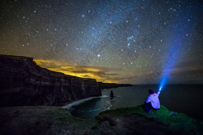 Cliffs and stars IE 
 Beneath a veil of stars at The Cliffs of Moher, County Clare.

Picture: Se?n Haughton