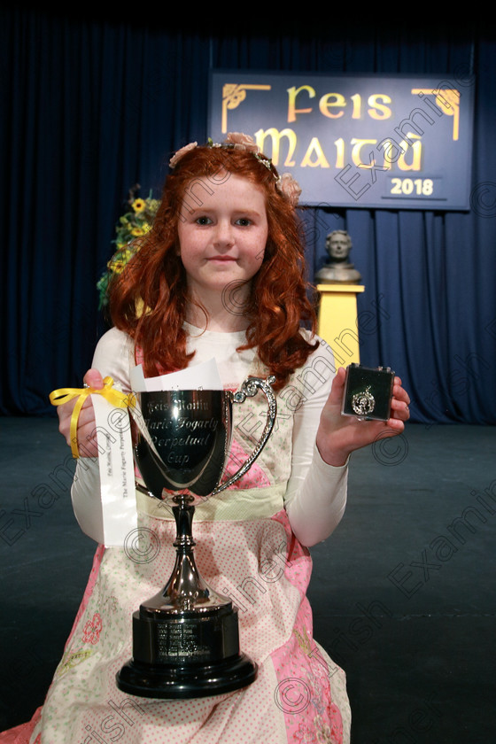 Feis21022018Wed02 
 2
Cup winner and Silver Medallist Muireann Kelleher from Ballincollig.
 Speech and Drama Classes: 352: “The Marie Fogarty Perpetual Cup” Victorian Verse and Prose 10 Years and Under Feis Maitiú 92nd Festival held in Fr. Mathew Hall. EEjob 21/02/2018 Picture: Gerard Bonus.