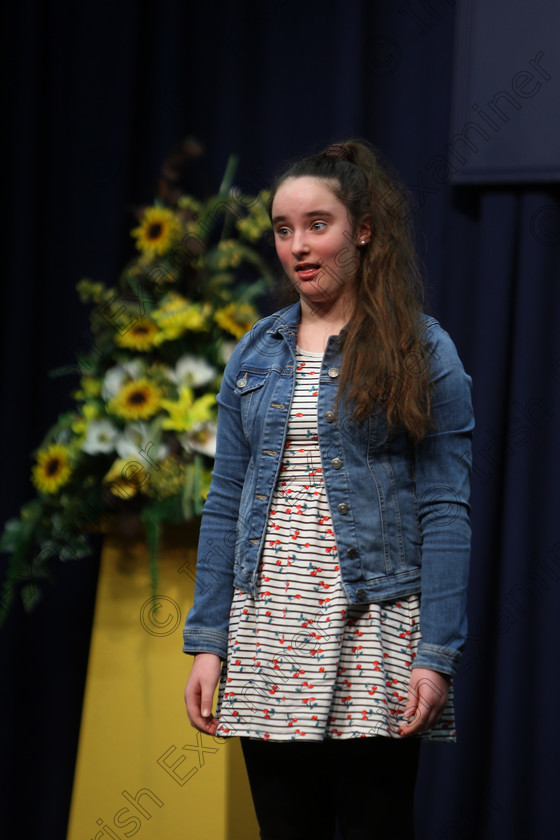 Feis20022018Tue15 
 15
Aoife O’Reilly performing.
 Speech and Drama Class: 364: Girls 11 Years and Under Section 1 Feis Maitiú 92nd Festival held in Fr. Mathew Hall. EEjob 20/02/2018 Picture: Gerard Bonus.