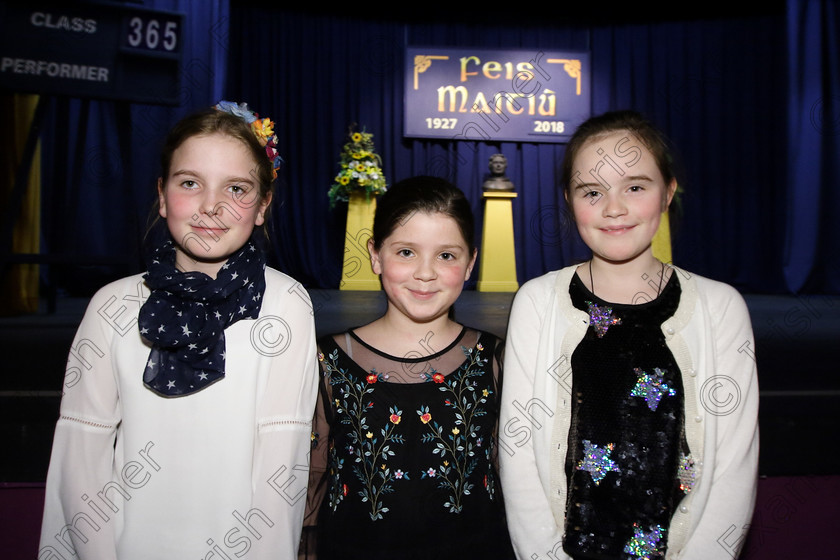 Feis25032018Sun30 
 30
Performers Caragh Lynch, Keelin O’Sullivan and Caoimhe Ahern from Rathcormac.
 Speech and Drama Class: 365: Solo Verse Speaking Girls 10 Years and Under Section 5 Feis Maitiú 92nd Festival held in Fr. Mathew Hall. EEjob 25/03/2018 Picture: Gerard Bonus