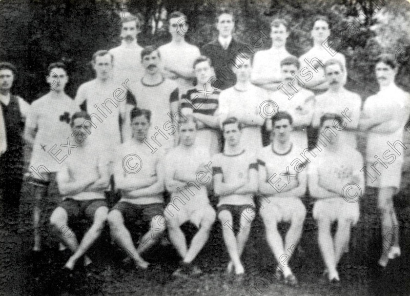 884196 
 For Echo Features
Michael Collins
Pic scanned from the book Michael Collins, A Life in Pictures by Chrissy Osborne

The geraldines gaa hurling club with Michael Collins middle row extreme left with shamrock on his Jersey