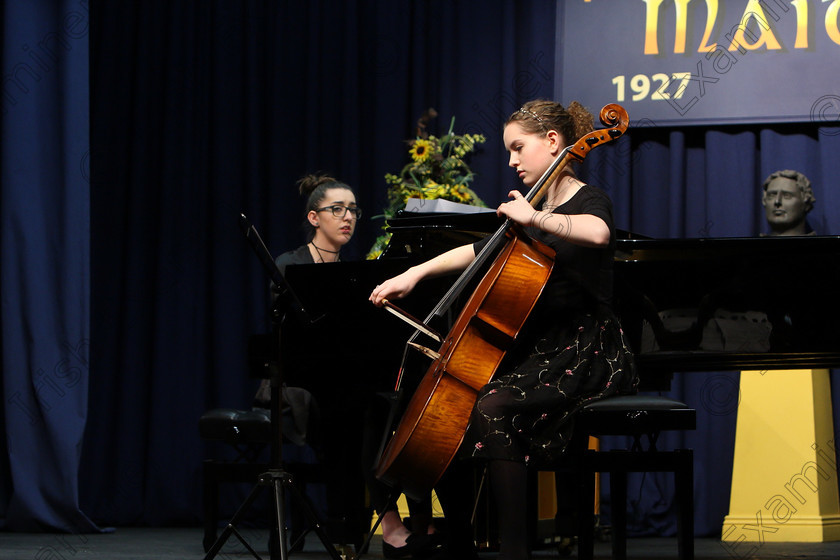 Feis08022018Tur01 
 1
Anna Hernan from Rochestown giving a 3rd place performance accompanied by Deirdre Crowley.
 Instrumental Music Class: Piano: 248: Violoncello Solo 17 Years and Under Feis Maitiú 92nd Festival held in Fr. Mathew Hall. EEjob 08/02/2018 Picture: Gerard Bonus.