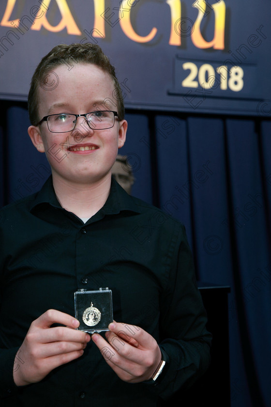 Feis05022018Mon17 
 17
Silver Medallist Cillian Ó Cathasaigh from Farran.
 Instrumental Music Class: 239: Violin Solo14 Years and Under Feis Maitiú 92nd Festival held in Fr. Matthew Hall. EEjob 05/02/2018 Picture: Gerard Bonus.