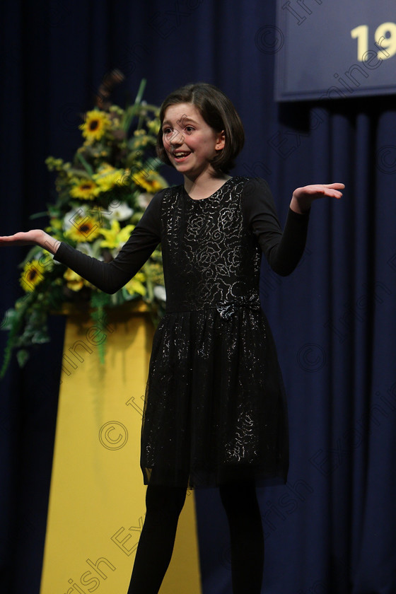 Feis16032018Fri06 
 5~6
Mairéad Stapleton performing “Charlotte's Webb”.
 Speech and Drama Class: 328: “The Fr. Nessan Shaw Memorial Perpetual Cup” Dramatic Solo 10 Years and Under Section 3 Feis Maitiú 92nd Festival held in Fr. Mathew Hall. EEjob 16/03/2018 Picture: Gerard Bonus.