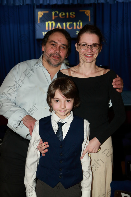 Feis03022020Mon29 
 29
Performer Pavol Drozd with his parents Pavol and Mieoslava.

Class :241: Violin Solo10Years and Under Mozart – Lied No.4 from ’The Young Violinist’s Repertoire

Feis20: Feis Maitiú festival held in Father Mathew Hall: EEjob: 03/02/2020: Picture: Ger Bonus.