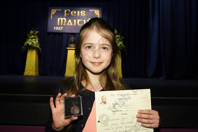 Feis25032018Sun74 
 74
Bronze Medallist Faye Terry from Ballinhassig.
 Speech and Drama Class: 366: Solo Verse Speaking Girls 9 Years and Under Section 5 Feis Maitiú 92nd Festival held in Fr. Mathew Hall. EEjob 25/03/2018 Picture: Gerard Bonus