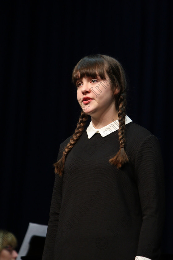 Feis07032018Wed28 
 28
Silver for Ava Hennessy performing “Pulled” from Adams Family”.
 Singing and School Choirs Class: 112: “The C.A.D.A. Perpetual Trophy” Solo Action Song 14 Years and Under Section 1 Feis Maitiú 92nd Festival held in Fr. Mathew Hall. EEjob 06/03/2018 Picture: Gerard Bonus.