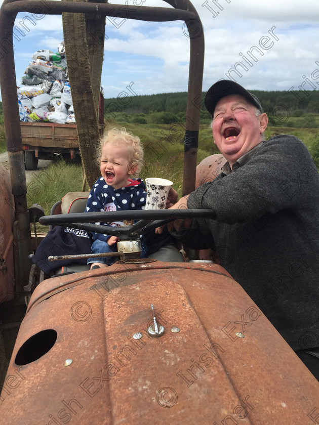 image 
 Two year old Sarah enjoying the day in the big with her grand uncle Richie Walsh. 
Second picture. Two year old Sarah enjoying life