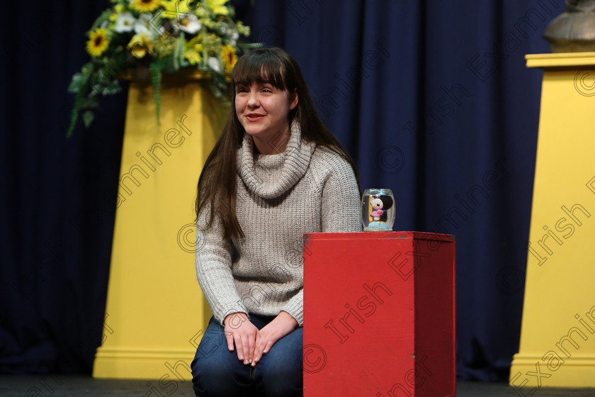 Feis20022018Tue66 
 65~66
Ava Hennessy performing “The Lovely Bones”.
 Speech and Drama Class: 326: “The James O’Donovan Memorial Perpetual Cup” “Year sand Dramatic Solo 14 Section 2 Under Feis Maitiú 92nd Festival held in Fr. Mathew Hall. EEjob 20/02/2018 Picture: Gerard Bonus.