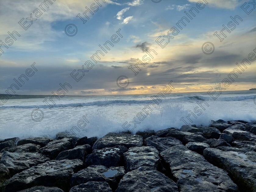 20231027 172747 
 SUNSET WAVE 
THIS IMAGE WAS TAKEN IN LAHINCH CO CLARE 
AS SUNSET OVER THE ATLANTIC OCEAN AS THE TIDE
ROLLED IN AND WAVES CRASHING OVER THE ROCKS