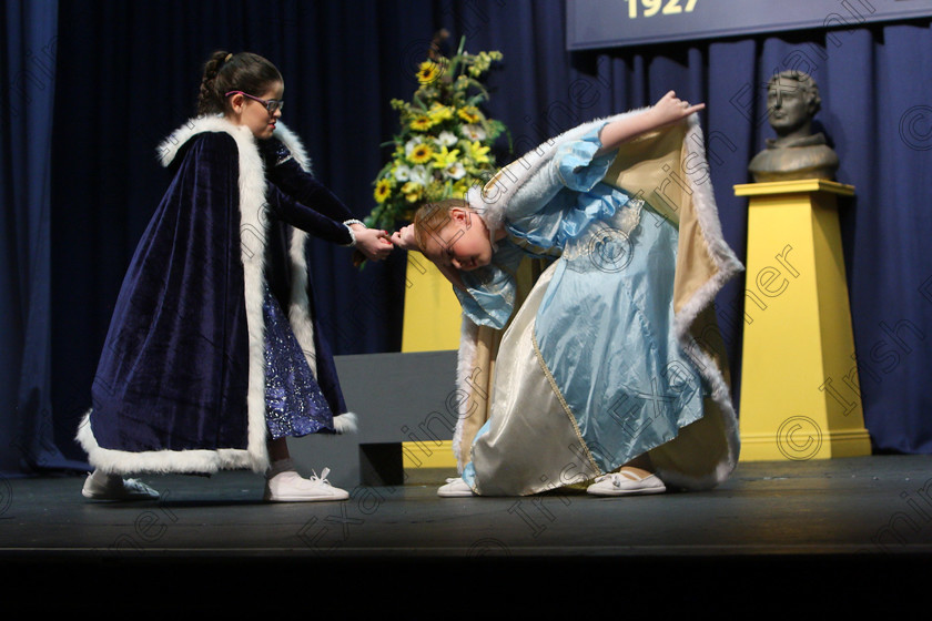 Feis24032018Sat38 
 36~38
Saoirse Twomey and Mia Dorgan performing “Two Sisters in a Very Frosty Situation”.
 Speech and Drama Class: 312: Dramatic Duo 10 Years and Under Feis Maitiú 92nd Festival held in Fr. Mathew Hall. EEjob 24/03/2018 Picture: Gerard Bonus