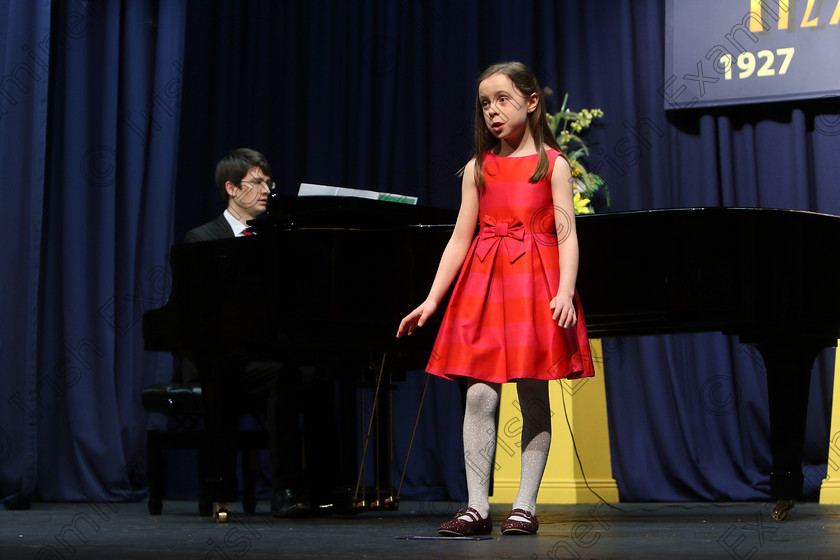 Feis27032018Tue23 
 22~23
Meadhbh O’Riordan singing backed by Accompanist Michael Young.
 Singing Class: 56: 7 Years and Under Crawley The Penguin Dance Feis Maitiú 92nd Festival held in Fr. Mathew Hall. EEjob 27/03/2018 Picture: Gerard Bonus