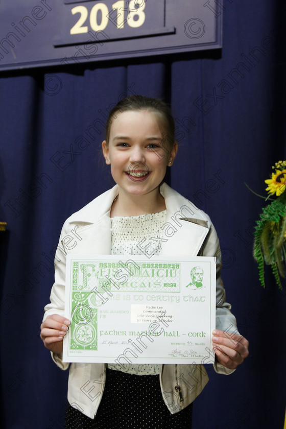 Feis25032018Sun36 
 36
Commended Rachel Lee from Carrigaline.
 Speech and Drama Class: 365: Solo Verse Speaking Girls 10 Years and Under Section 5 Feis Maitiú 92nd Festival held in Fr. Mathew Hall. EEjob 25/03/2018 Picture: Gerard Bonus