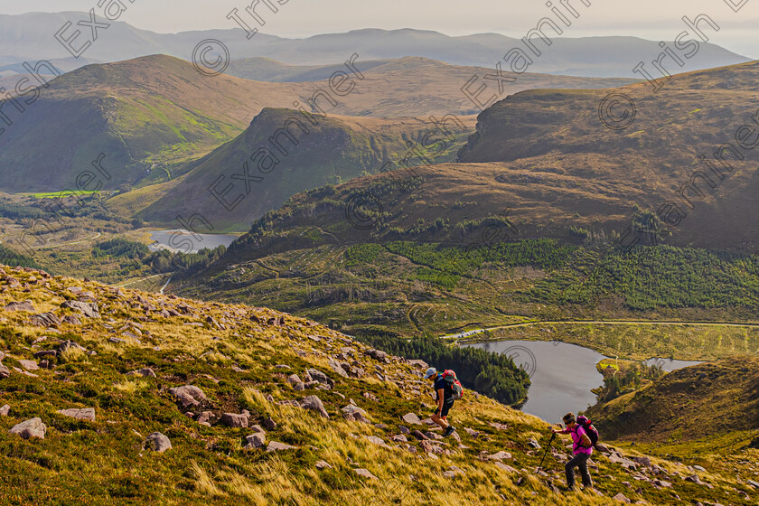 Stradbally Mt-Glanteenassig-7716 
 Members of Dingle Hillwalking Club hiking on Stradbally Mountain above Loch Caum, Glanteenassig Co Kerry last Sunday Oct 8th 2023.Photo by: Noel O Neill 
 Keywords: Beenoskee, DHC