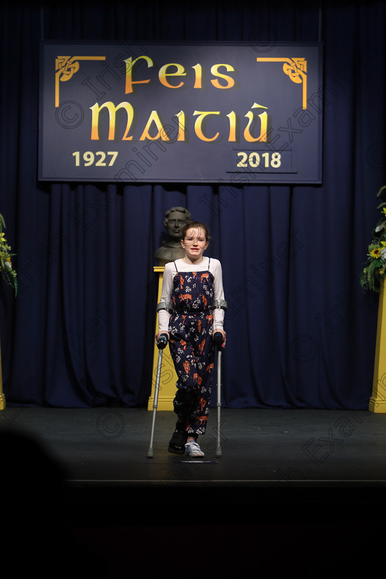 Feis12032018Mon19 
 19
Andrea Lehane reciting her poem
 Speech and Drama Class: 365: Solo Verse Speaking Girls 10 Years and Under Section 4 Feis Maitiú 92nd Festival held in Fr. Mathew Hall. EEjob 12/03/2018 Picture: Gerard Bonus