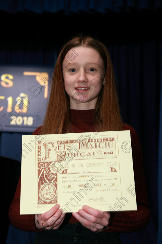 Feis01022018Thu23 
 23
Joint 3rd place Eimear Boyle from Aherla
 Instrumental Music Class: 213: “The Daly Perpetual Cup”
Woodwind 14Years and Under. Feis Maitiú 92nd Festival held in Fr. Matthew Hall. EEjob 01/02/2018 Picture: Gerard Bonus.