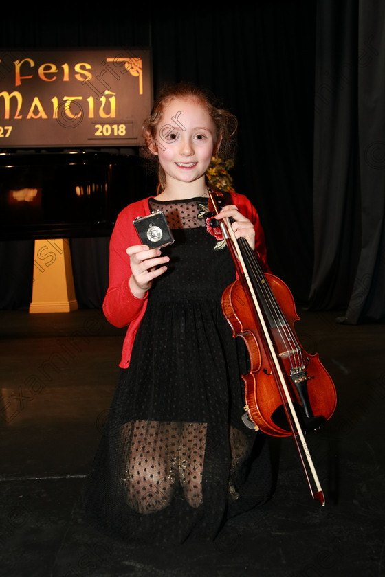 Feis29012018Mon48 
 48
Silver Medallist, Georgia Ellen Hynes from Blackrock.
 EEjob 29/01/2018 
Feis Maitiú 92nd Festival held in Fr. Matthew Hall 
Picture: Gerard Bonus

Instrumental Music 
Class: 242: Violin Solo 8 years and under.