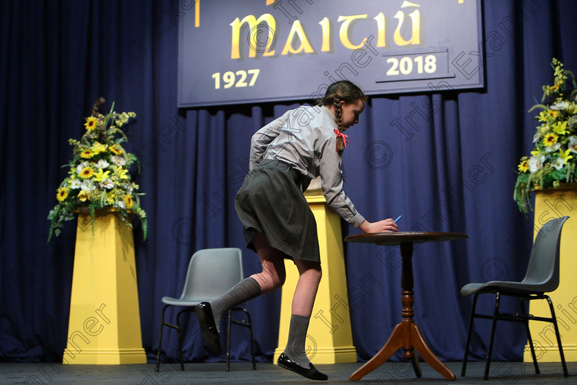 Feis19022018Mon04 
 4
Nadine Ahearne performing “The Worst Witch”.
 Speech and Drama Class: 327: “The Hartland Memorial Perpetual Trophy” Dramatic Solo 12YearsandUnder –Section 1 Feis Maitiú 92nd Festival held in Fr. Mathew Hall. EEjob 19/02/2018 Picture: Gerard Bonus.