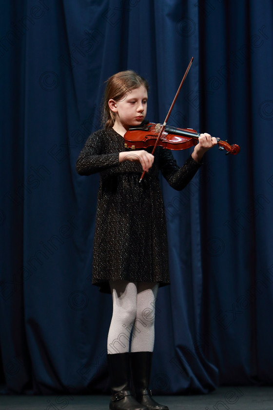 Feis0402109Mon36 
 35~36
Emily O’Connell performing set piece.

Class: 242: Violin Solo 8 Years and Under (a) Carse–Petite Reverie (Classical Carse Bk.1) (b) Contrasting piece not to exceed 2 minutes.

Feis Maitiú 93rd Festival held in Fr. Matthew Hall. EEjob 04/02/2019. Picture: Gerard Bonus