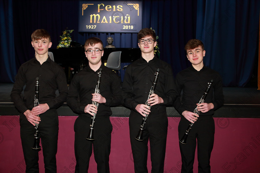 Feis10022019Sun51(1) 
 51
The Buffet Clarinets; James Gibson, Daire Sweeney, James Kelleher and Cormac Flynn

Class: 269: “The Lane Perpetual Cup” Chamber Music 18 Years and Under
Two Contrasting Pieces, not to exceed 12 minutes

Feis Maitiú 93rd Festival held in Fr. Matthew Hall. EEjob 10/02/2019. Picture: Gerard Bonus