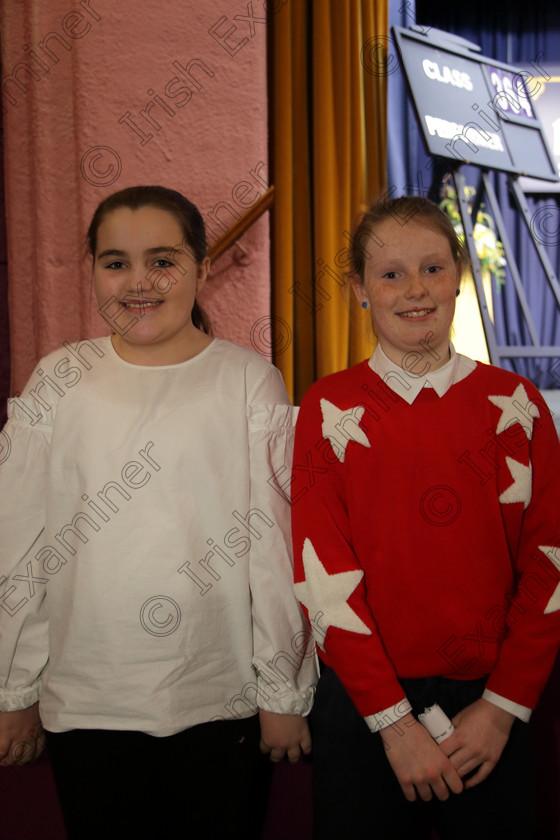 Feis20032018Tue13 
 13
Performers Muireann McCarthy and Naoise O’Donnell from Ballinhassig and Riverstick.
 Speech and Drama Class: 364: Solo Verse Speaking Girls 11 Years and Under Section 1
Feis Maitiú 92nd Festival held in Fr. Mathew Hall. EEjob 20/03/2018 Picture: Gerard Bonus