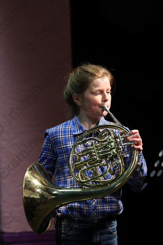 Feis06022018Tue04 
 4
Ella McCarthy from Rochestown playing the French horn.
 Instrumental Music Class: 205: Brass Solo 12 Years and Under Feis Maitiú 92nd Festival held in Fr. Mathew Hall. EEjob 05/02/2018 Picture: Gerard Bonus.