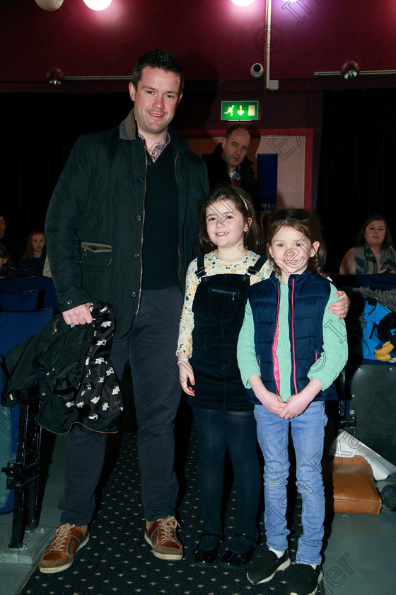 Feis24022018Sat17 
 17
Performer Georgia Piggott from Nohoval with her dad Michael and best friend Zoe Kingston.
 Speech and Drama Class: 369: Solo Verse Speaking Girls 6 Years and Under Section 3 Feis Maitiú 92nd Festival held in Fr. Mathew Hall. EEjob 24/02/2018 Picture: Gerard Bonus.