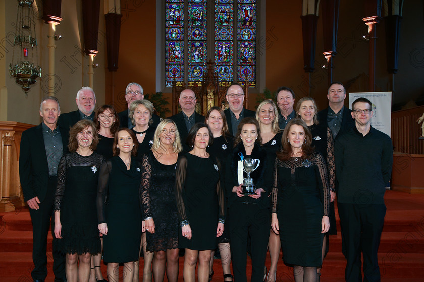 Feis04022018Sun83 
 83~84
Cantate with Musical Director Elaine Kelly; winners of “The Lynch Memorial Perpetual Cup” 
Holy Trinity Capuchin Church Adult Choirs Class: 78: “The Lynch Memorial Perpetual Cup” Adult Vocal Choirs Two Contrasting Songs Feis Maitiú 92nd Festival held in Fr. Mathew Hall. EEjob 04/02/2018 Picture: Gerard Bonus.