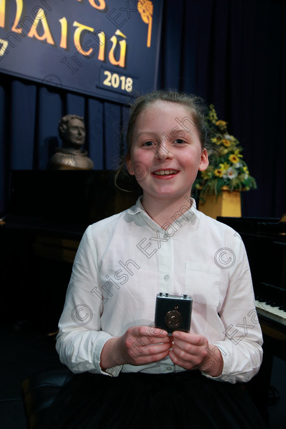 Feis06022018Tue22 
 22
Bronze Medallist Joy Hedderman from Lovers Walk.
 Instrumental Music Class: 205: Brass Solo 12 Years and Under Feis Maitiú 92nd Festival held in Fr. Mathew Hall. EEjob 05/02/2018 Picture: Gerard Bonus.