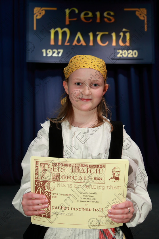 Feis06032020Fri52 
 52
Joint Third for Orlaith Greally from Carrigaline performed The Voyage of the Dawn Trader.

Class:328: “The Fr. Nessan Shaw Memorial Perpetual Cup” Dramatic Solo 10 Years and Under

Feis20: Feis Maitiú festival held in Father Mathew Hall: EEjob: 06/03/2020: Picture: Ger Bonus.