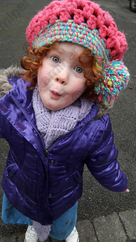 20170216 094835 
 Three year old Rose O'Gorman sporting the textures and colours of winter in Arklow, Co. Wicklow. Picture: Heather O'Gorman