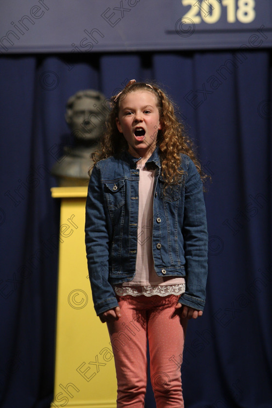 Feis25032018Sun59 
 59
Lilly Heffernan reciting her poem
 Speech and Drama Class: 366: Solo Verse Speaking Girls 9 Years and Under Section 5 Feis Maitiú 92nd Festival held in Fr. Mathew Hall. EEjob 25/03/2018 Picture: Gerard Bonus