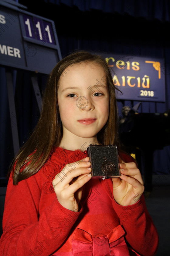 Feis27032018Tue49 
 49
Bronze Medallist Meadhbh O’Riordan from Kilshanna.
 Singing Class: 56: 7 Years and Under Crawley The Penguin Dance Feis Maitiú 92nd Festival held in Fr. Mathew Hall. EEjob 27/03/2018 Picture: Gerard Bonus