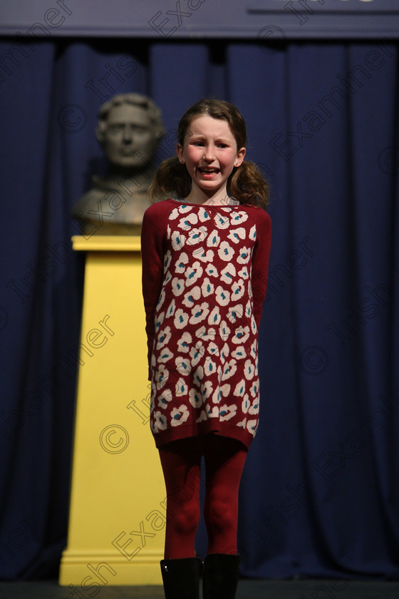 Feis25032018Sun61 
 61
Ava Barry reciting her poem
 Speech and Drama Class: 366: Solo Verse Speaking Girls 9 Years and Under Section 5 Feis Maitiú 92nd Festival held in Fr. Mathew Hall. EEjob 25/03/2018 Picture: Gerard Bonus