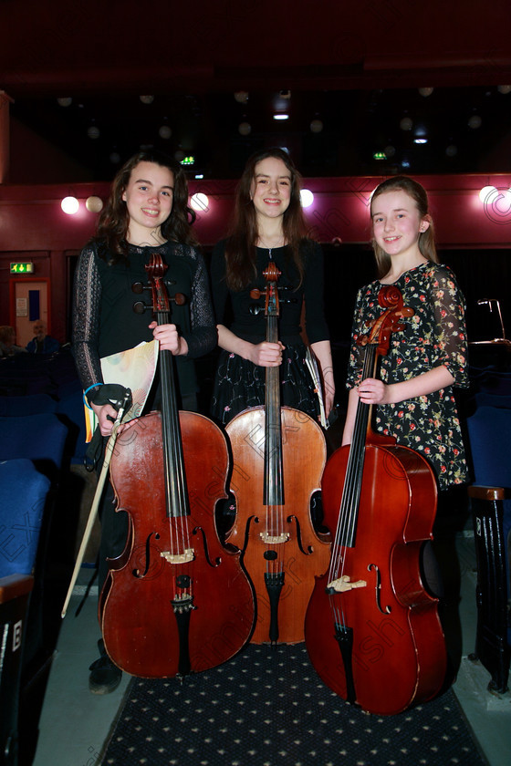 Feis30012018Tue38 
 38
Performers; Lára Tiernan, Grace Hernan and Eadaoin Cronin from Morel Farm Road, Rochestown and Mallow.
 EEjob 30/01/2018 
Feis Maitiú 92nd Festival held in Fr. Matthew Hall 
Picture: Gerard Bonus

Instrumental Music. 
Class: 251: and 149 Violoncello Solo 10 years and 14 and under.