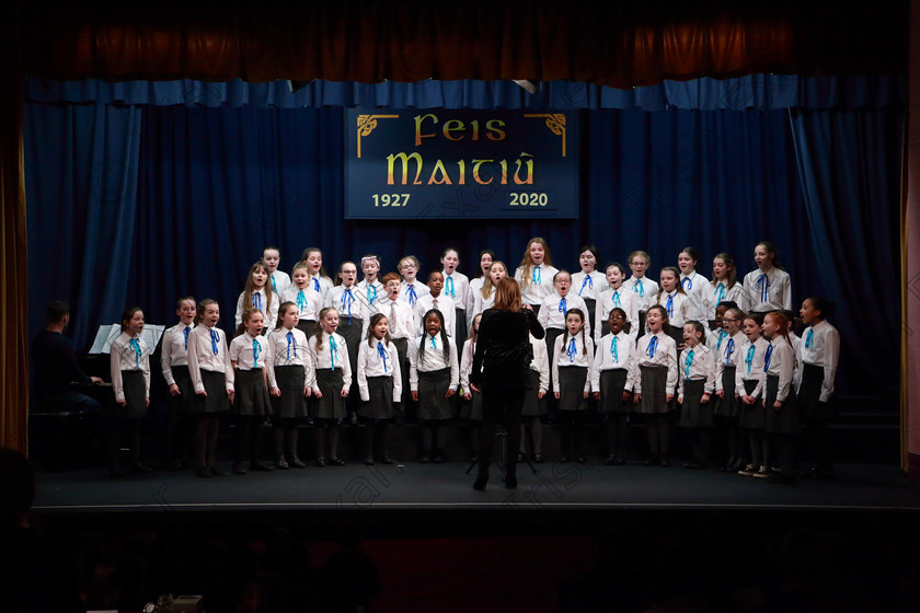 Feis26022020Wed19 
 18~21
Castlemartyr Children’s Choir singing Chattanooga Choo Choo.

Class:84: “The Sr. M. Benedicta Memorial Perpetual Cup” Primary School Unison Choirs

Feis20: Feis Maitiú festival held in Father Mathew Hall: EEjob: 26/02/2020: Picture: Ger Bonus.