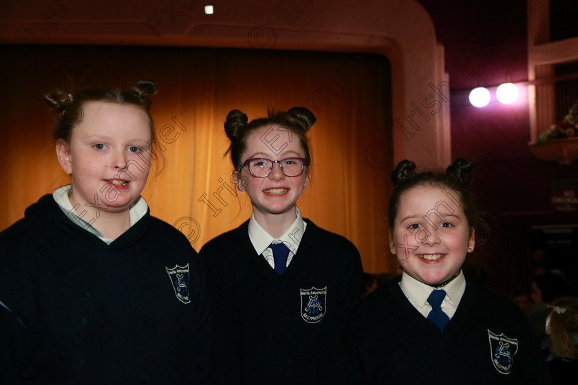 Feis13032018Tue32 
 32
Sinead Hayes, Erin Lyons and Emily Walsh from rom Maria Assumpta NS.
 Speech and Drama Class: 3rd & 4th Class Primary Schools, Action Verse Feis Maitiú 92nd Festival held in Fr. Mathew Hall. EEjob 13/03/2018 Picture: Gerard Bonus.