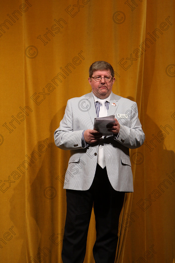 Feis23022018Fri01 
 1
Timothy McCarthy Director of Feis Maitiú introducing the Class.
 Speech and Drama Class: 476: “The Peg O’Mahony Memorial Perpetual Cup” Choral Speaking 4th Class Feis Maitiú 92nd Festival held in Fr. Mathew Hall. EEjob 23/02/2018 Picture: Gerard Bonus.