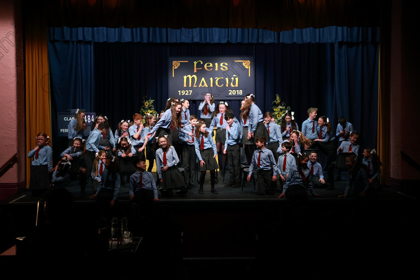 Feis21022018Wed42(1) 
 38~43
Ovens NS 6th Class performing “Back in the Playground Blues” as their own choice.
 Speech and Drama Classes: 485: Action Verse “The O’Brien Perpetual Cup”5th Class and Class: 484: “The Sri Lanka Festival Perpetual Trophy” 6th Class, Feis Maitiú 92nd Festival held in Fr. Mathew Hall. EEjob 21/02/2018 Picture: Gerard Bonus.