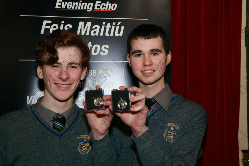 Feis05032018Mon64 
 64
Silver Medallists Duo Oisín O’Sullivan and James Atchison from Rochestown College.
 Singing and School Choirs Class: 95: Vocal Duets 18 Years and Under –Confined Feis Maitiú 92nd Festival held in Fr. Mathew Hall. EEjob 05/03/2018 Picture: Gerard Bonus