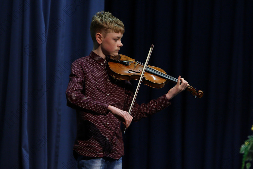 Feis09022018Fri13 
 13
Conor Galvin performing.
 Instrumental Music Class: 232: “The Houlihan Memorial Perpetual Cup” 
String Repertoire 14 Years and Under Feis Maitiú 92nd Festival held in Fr. Mathew Hall. EEjob 09/02/2018 Picture: Gerard Bonus.