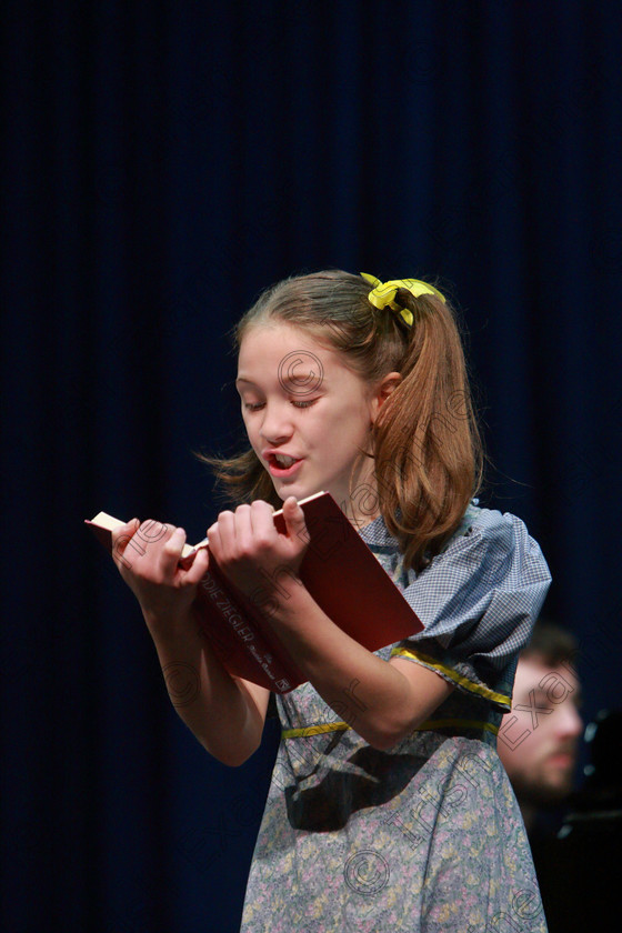 Feis26032018Mon02 
 1~2
Eabha Nagle performing “Naughty” from Matilda.
 Speech and Drama Class: 114: The Altrusa Club of Cork Perpetual Trophy” Solo Action Song 10 Years and Under Section 3Feis Maitiú 92nd Festival held in Fr. Mathew Hall. EEjob 26/03/2018 Picture: Gerard Bonus