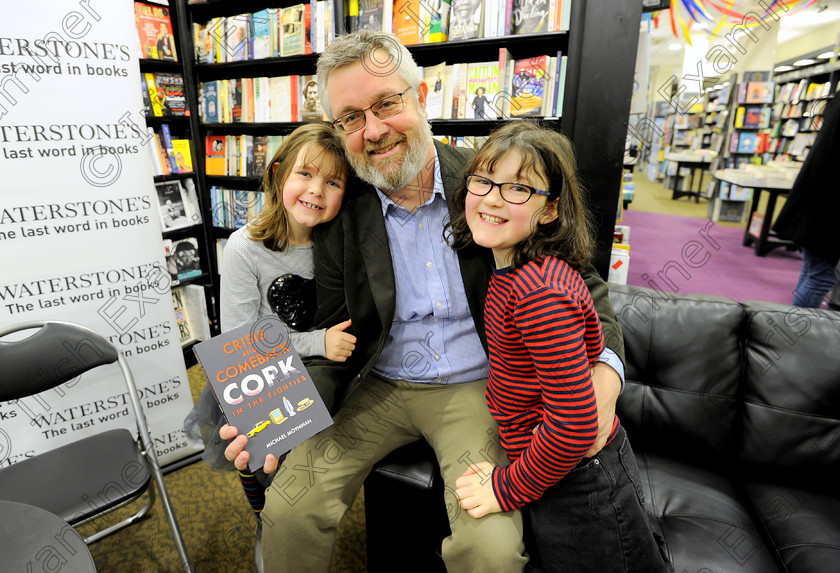 Michael-Moynihan-Ref-XX-Esther-McCarthy-Michael-Moynihan-book-launch-(6) 
 Ref: XX/Esther McCarthy: Michael Moynihan with his daughters, Bridget and Clara at the launch of his book 'Crises and Comeback Cork in the Eighties' at Waterstones, Patrick Street, Cork. Pic: Gavin Browne
